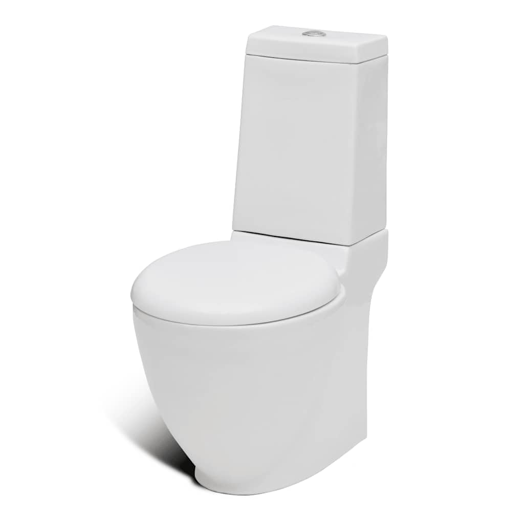 Inodoro y bidé de cerámica con cisterna y asiento de cierre suave, 2 cantidades de 3/6 litros, color blanco