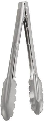 American Metalcraft HDUT975 Tongs, 9.375" Length x 2" Width, Silver