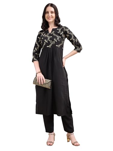 Ensemble kurta pour femme short droit brodé en rayonne idéal pour vos soirées d'été