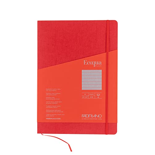 Cahier relié Fabriano Ecoqua Plus A4 ligné rouge : carnet de notes de bureau