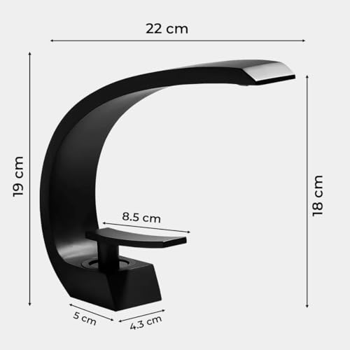 Torneira Banheiro Cascata Misturador Monocomando Aço Inox 304 Luxo Diversas Cores - Brinovar (PRETO)
