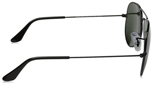 RAY-BAN RB 3025 AVIATOR SUNGLASSES (58 mm, L2823 BLACK/G-15 GREEN)3