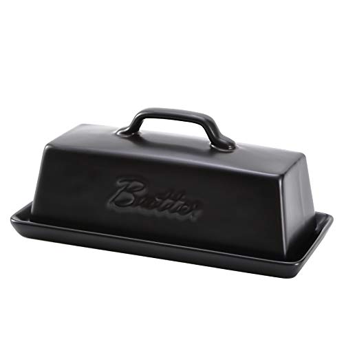 image for Bruntmor Elegant Porcelain Butter Dish with Lid, Covered Butter Keeper