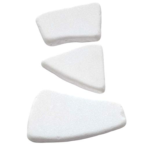 Capcouriers Flat White Painting Rocks - 3 Large Rocks for Painting - Santorini Stones - About 3.5 to 4 Inches in Length - Stones are Dusty