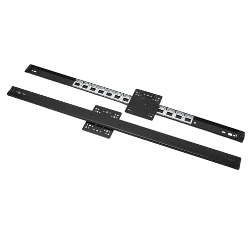 Yosoo Health Gear Guías para Cajones Montaje Lateral Rieles para Cajones con Rodamiento de Bolas Negros 26 pulg. 650 Mm Acero Laminado en Frío 35 Mm Ancho 20 Kg Carga 2 Secciones Medio Abierto para