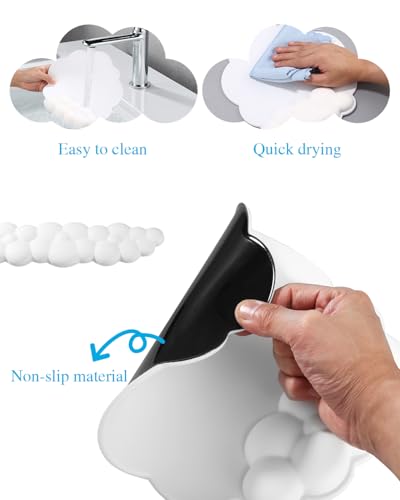 Podkładka pod nadgarstek Zofory Cloud, ergonomiczna podkładka pod nadgarstek z pianką z pamięcią kształtu, urocza podkładka pod nadgarstek do biura, domu, gier, biała
