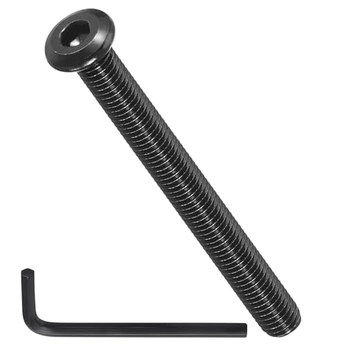 Image of METALLIXITY Flat Head Hex Socket Cap Screws Bolts(M8-1.25x80) 10Pcs, with Wrench Steel Hex Socket Furniture Bolts Screws - for Furniture Woodworking Project, Black