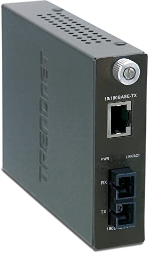 Image of TRENDnet Intelligent Fiber Media Converter 1000Base-T to 1000Base-FX Single Mode SC Fiber Converter (70 Km / 43.5 miles)Fiber Port, RJ-45, Fiber to Ethernet Converter,Lifetime Protection, TFC-1000S70
