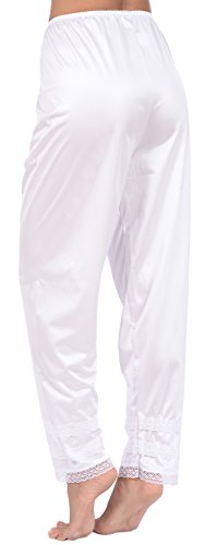 Patricia Lingerie Women's Satin Pant Slip Snip-It 37" 39" or 41" (White, 3XL)