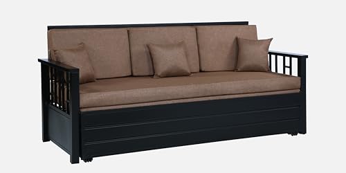 Image of Ubpon 3 Seater Metal Sofa Cum Bed with Hydraulic Storage | Single Size Sofa Cuma Bed | Metal Sofa Set for Living Room, Guest Room D10 Brown Sofa Single