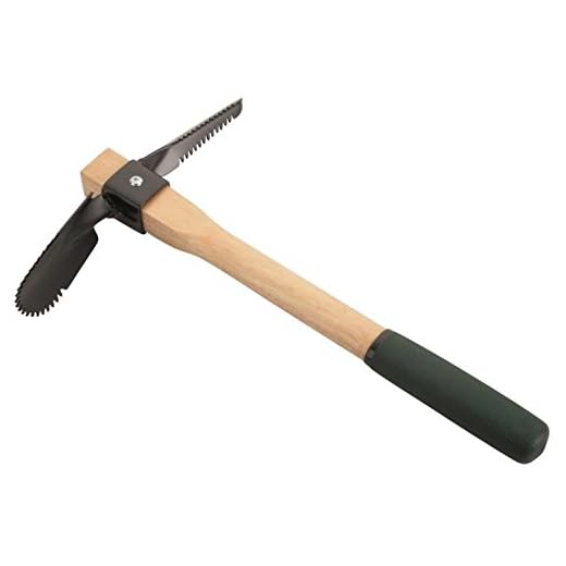 Edward Tools Planter Pick and Scoop for Gardening - Hand Tiller Digs/Breaks compacted Soil - Solid Wood Handle with Rubber Comfort Grip - Hand Garden Planter Carbon Steel Blade Rust Proof Finish