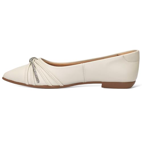 Sapatilha Santinelli Bico Fino Strass 1266-619 Off White