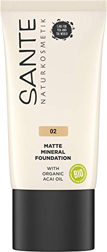 Sante Naturkosmetik Maquillaje Fluido Mineral Mate 02 Warm Meadow 30 ml