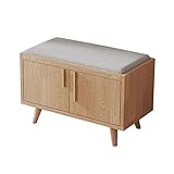 Schuhregal Schuhaufbewahrungsbank, Eingangsbank mit Tür und gepolstertem Kissen, Holzschuhbank for Eingangseingang, 2-stufiger Schuhregal Organizer for Eingangs- und Flur Schuhablage ( Color : B , Siz
