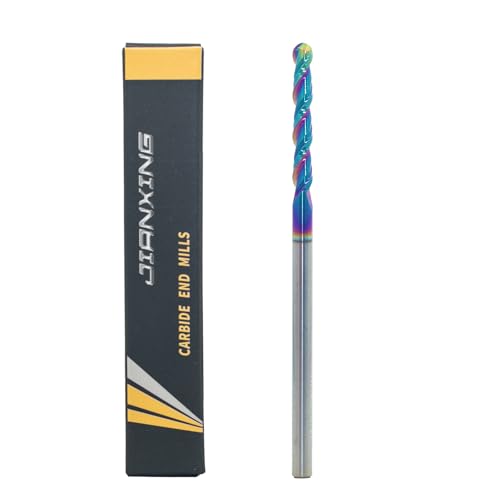 1/8" Extra Long 2-Flute Carbide Ball Nose End Mill, 3” OAL, 1pc