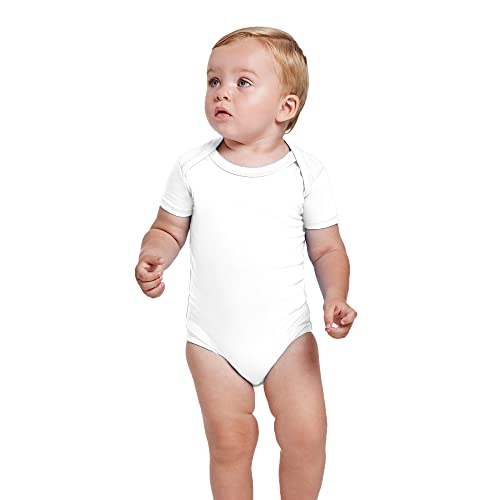 KINKIES Body manga corta para Bebés - Mono comodín Bebé unisex de algodón, cómodo, suave, cálido y tacto agradable (18 Meses, Blanco)
