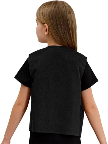 Choomomo Girls Western Cowgirl Vest Fringe Tassels Waistcoat Kids Sleeveless Cow Pattern Jacket Top4