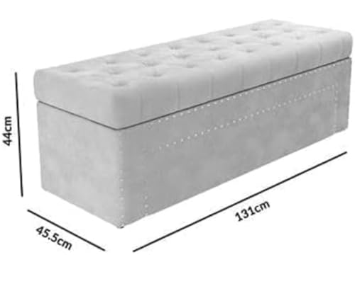 Image of Sofa Couch Poufffe Storage 50 inch Inches Ottoman Tufted seat with Storage Bench Multipurpose Seater for Living Room Guest Room Office