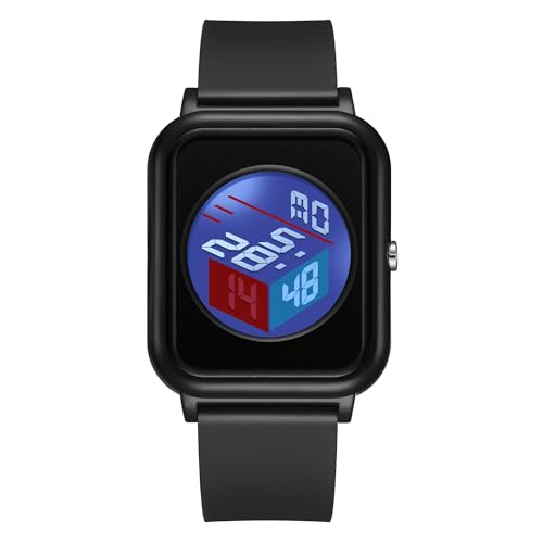 Unisex Square Creative Magic Cube Sport Digital Watch for Women Men - Simple Casual Fashion Outdoor Wristwatch - Alarm Stopwatch Calendar 50M Waterproof