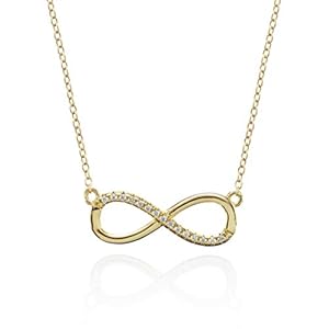 namana Infinity halsketting voor dames, zilver, goud of roségoud verguld sterling zilveren ketting met kubieke zirkonia, sterling zilveren oneindigheidshanger ketting voor vrouwen