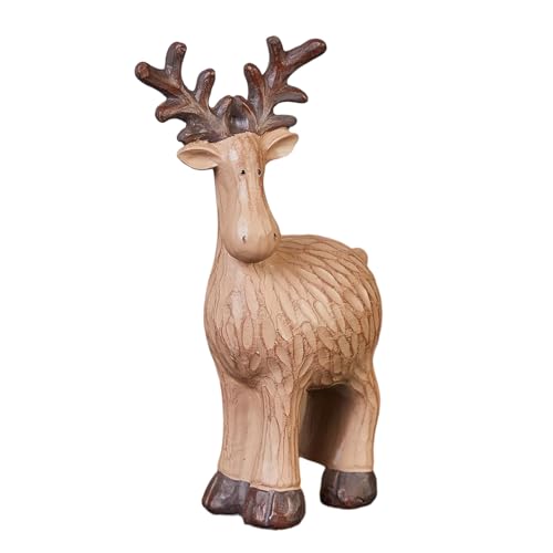 Générique Figurines de Rennes | Sculpture Esthétique d'Élan de Noël - Modèle Mignon en Résine de Cerf | pour Salon Chambre Table Étagère Bibliothèque...