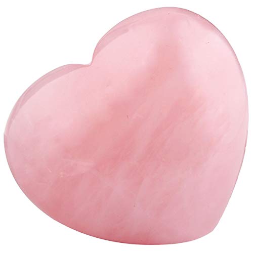 KYEYGWO Rose Quartz Puff Heart Healing Crystals Love Stone, Pocket Stones Palm Worry Stone for Reiki Meditation Balancing 0.8" (5 PCS) - Image 3