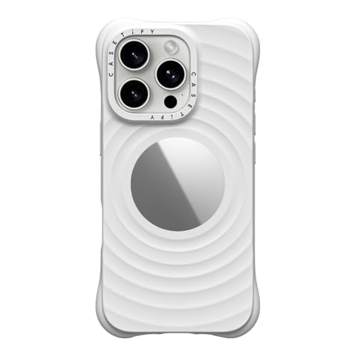 CASETiFY �E�F�[�u�V���R�� �~���[ iPhone 16 Pro �P�[�X [�V���R�� / 2m����̗����������N���A (MIL�K�i2�{����) / ���C�����X�[�d�����Magsafe�Ή�] - �z���C�g