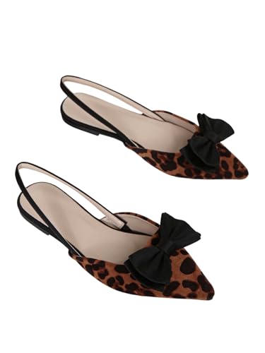 Image of Verdusa Women's Bow Pointed Toe Flat Shoes Slingback Flats Dress Shoes