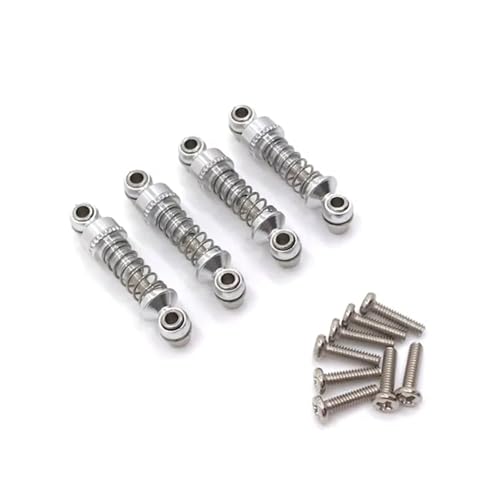 Para WLtoys 284131 K969 K979 K989 K999 P929 P939 1/28 Repuestos Para Coche RC Amortiguador Ajustable De Metal Mejorado Piezas Maquetas RC(Silver)