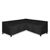Easy-Going Patio V-Shaped Sectional Sofa Cover, Waterproof Outdoor Sectional Cover,Heavy Duty Garden Furniture Cover with Air Vent 89' L (on Each Side) x 33.5' D x 31' H, Black