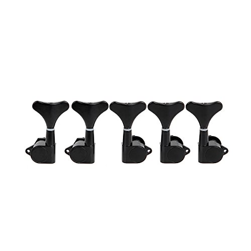 Pack of 5pcs Bass Tuning Pegs Black Sealed Machine Head for 5 String Bass 2L3R