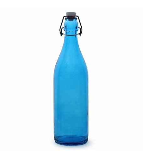Home-Cart Colorful Water Bottle Swing Top Cap 1 Litre Capacity (Color May Variant), Pack Of 12 1