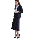 [ニッセン] スカートスーツ レディース タテヨコストレッチロング丈マーメイド キーネックジャケット スカート 大きいサイズ ネイビー 5L