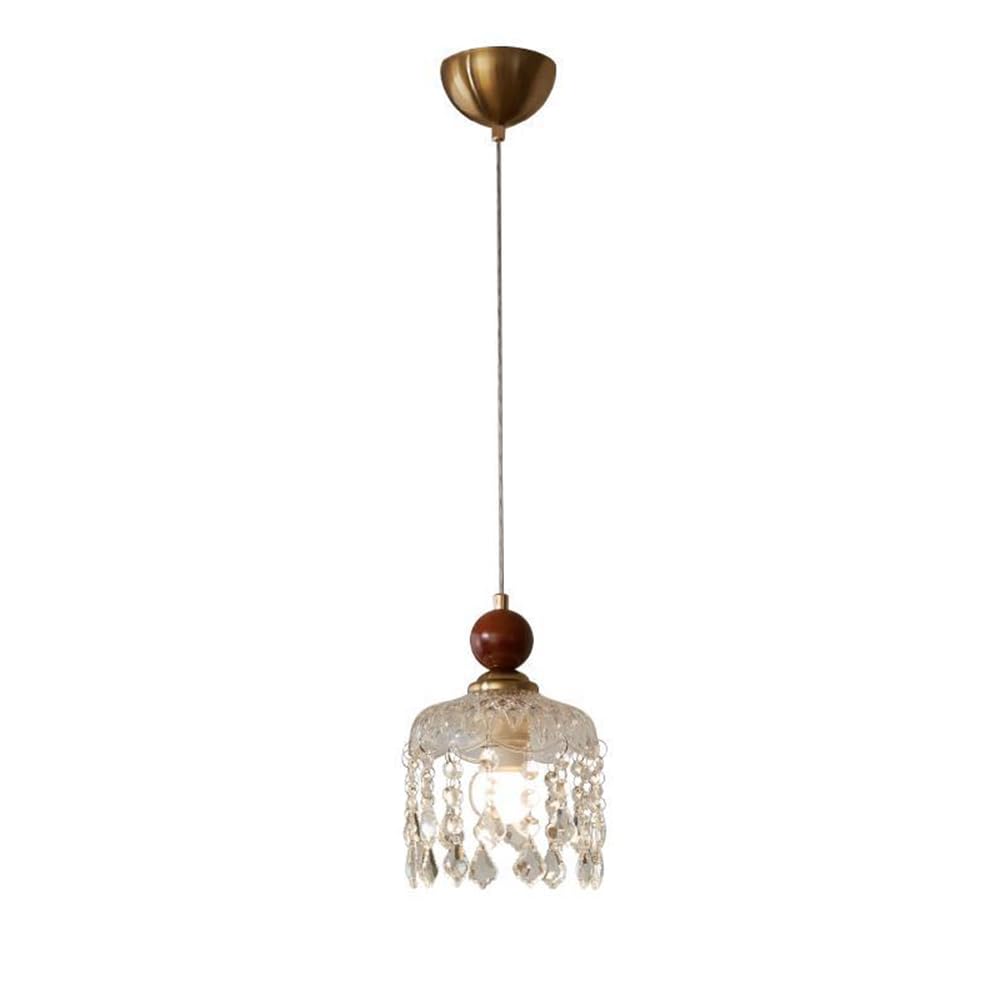 RSZCSMO French Retro LED Bedroom Bedside Chandelier Medieval 5.9-inch Restaurant Bar Crystal Chandelier is Suitable for Living Room Porch Hotel,Lighting Fixture