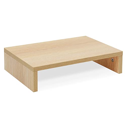 TEAMIX 14.2 inch Monitor Stand Riser, Wood Monitor Riser with Sto...