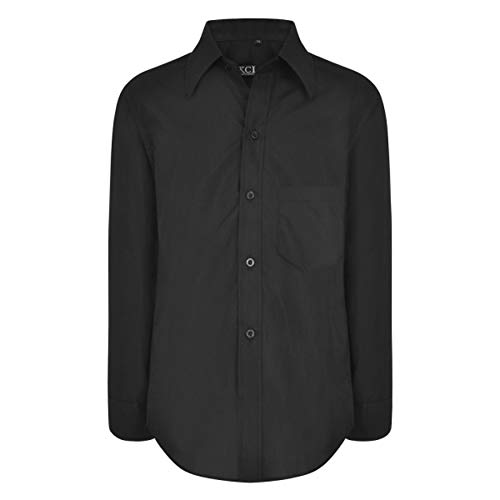 Boys Shirt Formal Plain Long Sleeved Wedding Suit Smart Party 1-15 Years