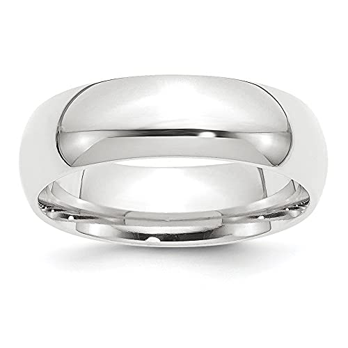 Diamond2Deal Platinum 8mm Half-Round Comfort Fit Lightweight Wedding Band Ring
