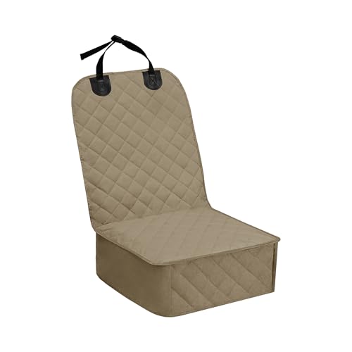 Easy-Going Waterproof Dog Car Seat Cover, Pet Front Cover for Cars, Durable and Nonslip Dog Seat Protector for Trucks, Jeep, SUV and Cars (Front Seat, Camel)