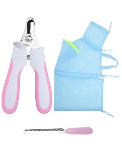 Image of Cat Bathing Bag & Nail Clipper for Bathing Set, Cat Shower Bag Anti Scratch or Bite Breathable Adjustable Mesh Grooming Washing Bag, Includes Pet Nail Clipper & File for Cats Washing