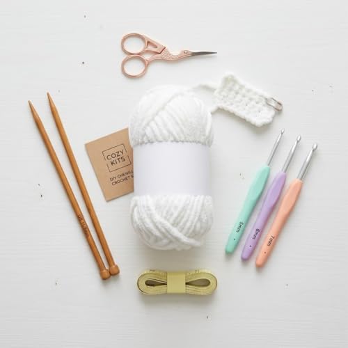 Image of Soft Chenille Yarn 100 gm Soft Velvet Wool Oon for Crochet Knitting DIY Craft Multipurpose Yarn Ball for Blanket Scarf Cushion Making (Purple) (White)