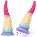 SWEETLORY Long Tapered Tentacle Dildo Fantasy Octopus Sex Toys with Strong Suction Cup, Liquid Silicone Anal Stretcher Butt Plug, Alien Huge Colorful Moving Realistic Monster Prostate Dildo