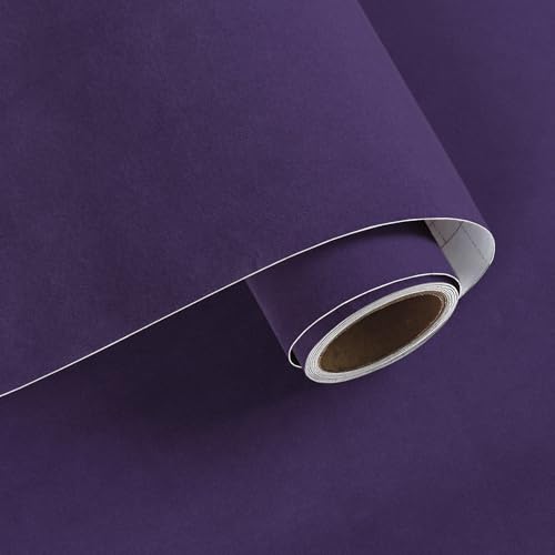 VaryPaper Papel Pintado de Terciopelo Morado Oscuro 40cmx200cm Papel Autoadhesivo para Muebles Terciopelo Vinilos para Puertas de Armario Vitrina Forro para Joyeros Cajones Tocador Salon Dormitorio