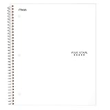 Five Star Spiral Notebook, 1 Subject, Wide Ruled Paper, 100 Sheets, 10-1/2' x 8', White (72877)