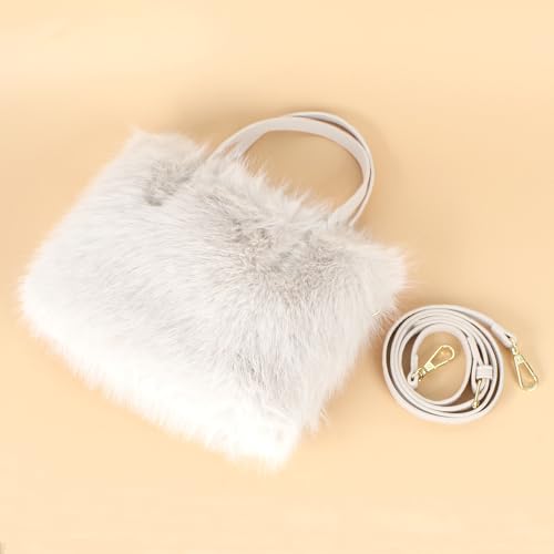 Hoce Women Plush Crossbody Bag Soft Fluffy Faux Fur Tote Handbag Cute Mini Shoulder Bag4