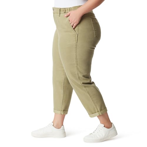 Jessica Simpson Women's Mika Bestie Chino Slim Ankle with Adjustable Waistband Plus2