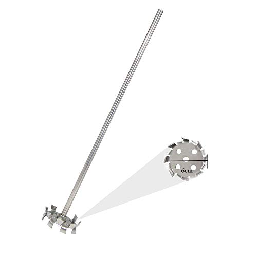 YUCHENGTECH Varilla de agitaci¨®n de disco Varilla de mezcla de cemento y pintura Paleta mezcladora de mortero (Disco de 6 cm con varilla de 8X300 mm)