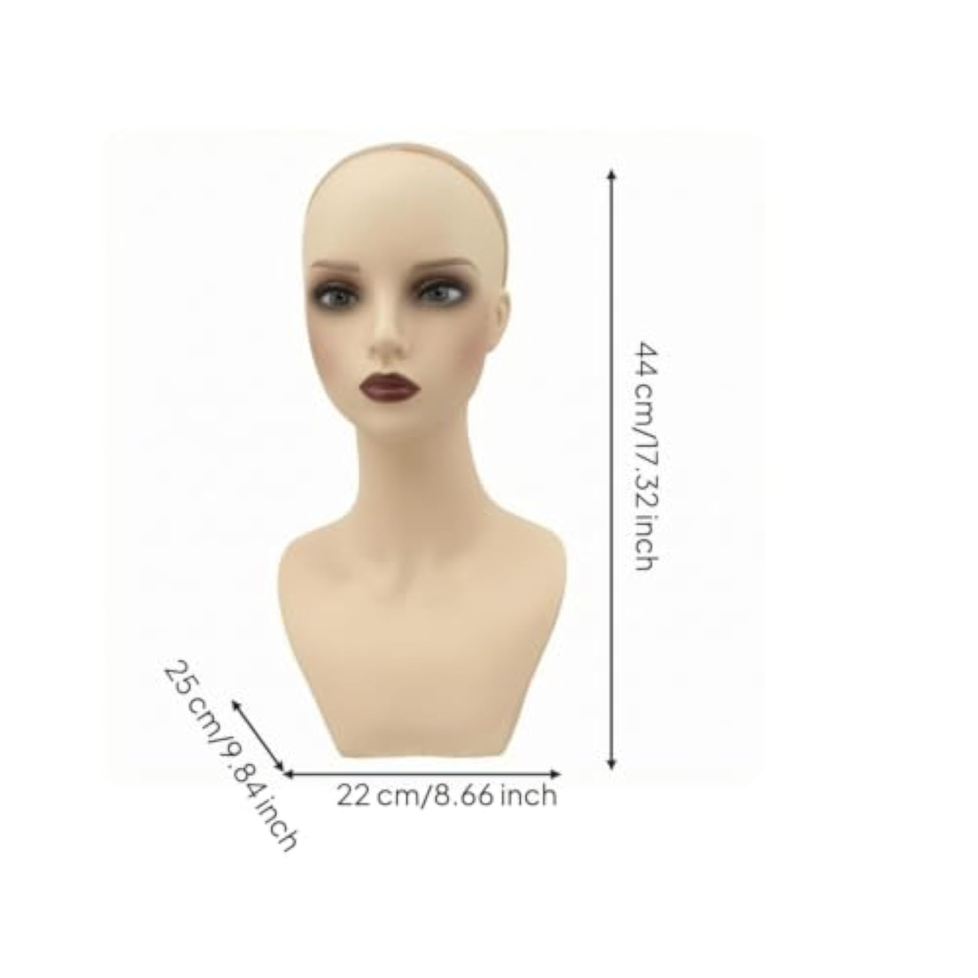 PVC Head with Shoulders for Hair Styling and Makeup