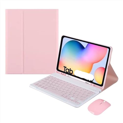 Funda con teclado para Samsung Galaxy Tab S9 FE de 11 pulgadas con ratón rosa YSJX