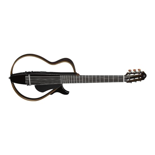Image of Yamaha SLG200N TBL Nylon String Silent Guitar with Hard Gig Bag, Translucent Black
