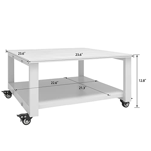 Image of Natwind 2 Tier Laser Printer Stand, 24''x24'' Large Printer Table, White